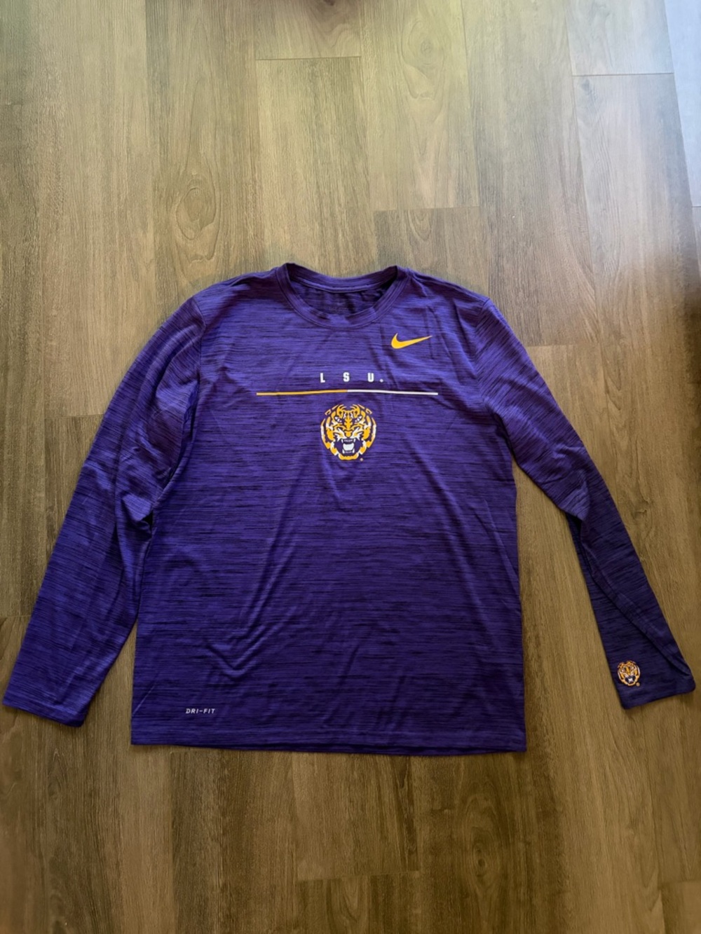 Nike Men’s Purple and Gold LSU Long Sleeve Dri-Fit Tee